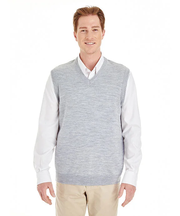 M415 - Harriton Mens Pilbloc™ V-Neck Sweater Vest | Grey Heather