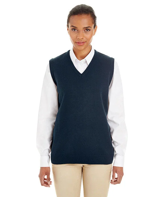 M415W - Harriton Ladies Pilbloc™ V-Neck Sweater Vest | Dark Navy