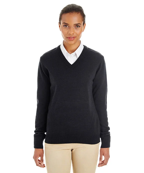 M420W - Harriton Ladies Pilbloc™ V-Neck Sweater | Black