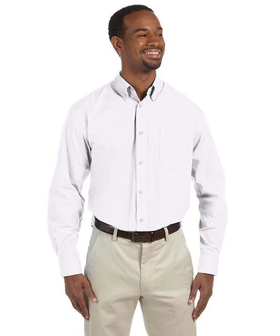 M510T - Harriton Mens Tall Essential Poplin Shirt | White