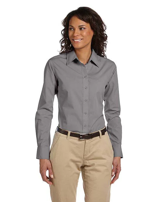 M510W - Harriton Ladies 3.1 oz. Essential Poplin | Dark Grey