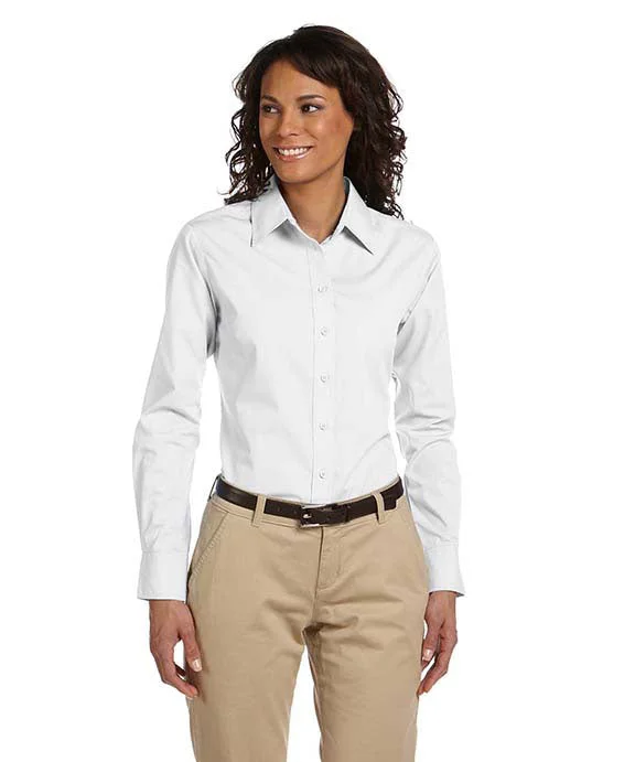 M510W - Harriton Ladies 3.1 oz. Essential Poplin | White