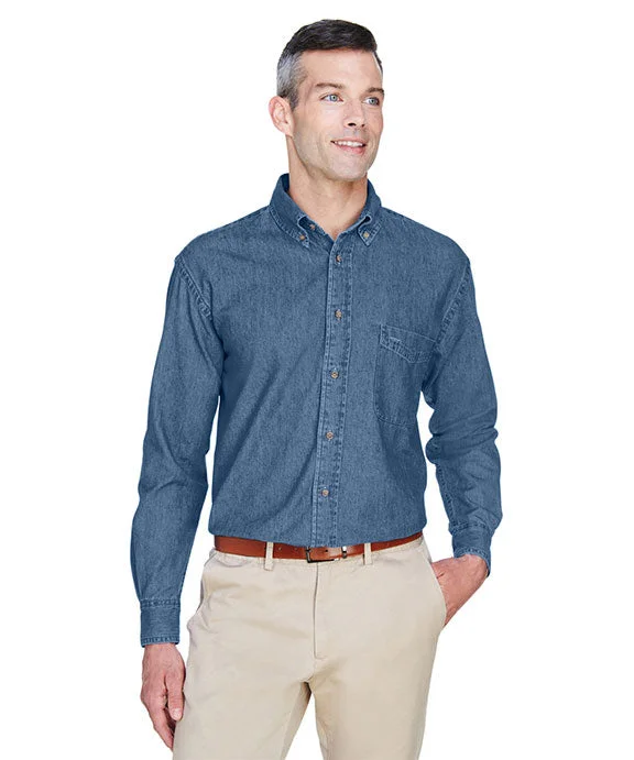 M550 - Harriton Mens 6.5 oz. Long-Sleeve Denim Shirt | Light Denim