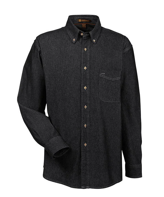 M550T - Harriton Mens Tall 6.5 oz Long-Sleeve Denim Shirt | Washed Black