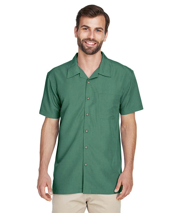 M560 - Harriton Mens Barbados Textured Camp Shirt | Palm Green