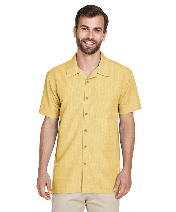 M560 - Harriton Mens Barbados Textured Camp Shirt | Pineapple