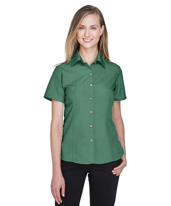 M560W - Harriton Ladies Barbados Textured Camp Shirt | Palm Green