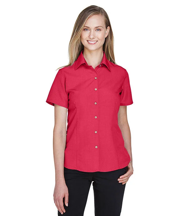 M560W - Harriton Ladies Barbados Textured Camp Shirt | Parrot Red