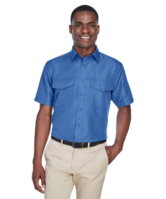 M580 - Harriton Mens Key West Short-Sleeve Performance Staff Shirt | Pool Blue