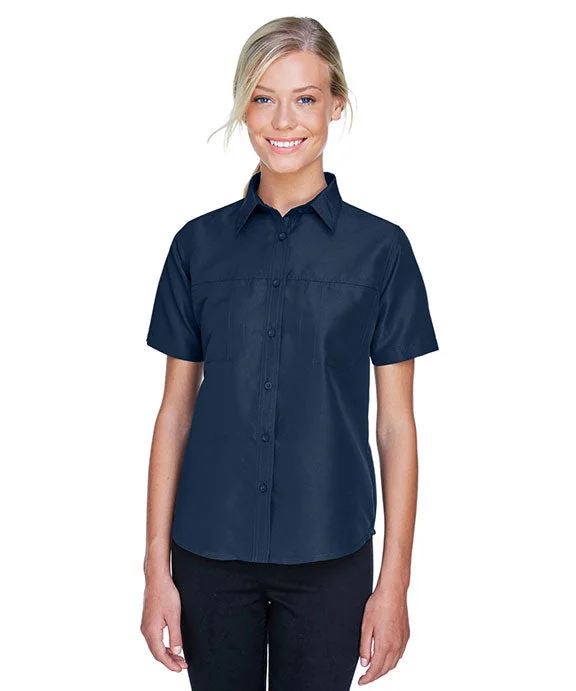 M580W - Harriton Ladies Key West Short-Sleeve Performance Staff Shirt | Navy