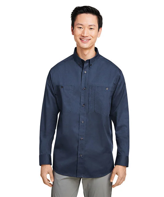 M585L - Harriton Mens Advantage IL Long-Sleeve Workshirt | Dark Navy