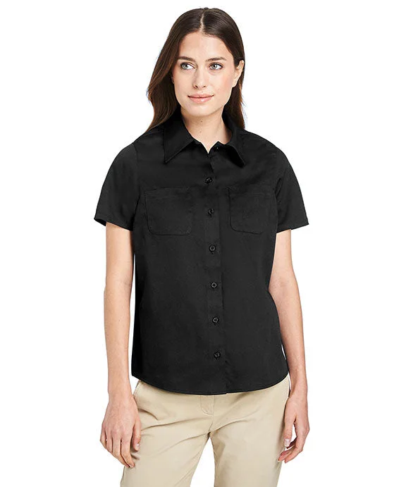 M585W - Harriton Ladies Advantage IL Short-Sleeve Work Shirt | Black