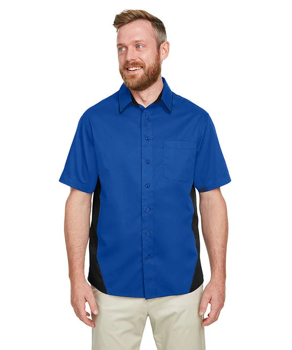 M586 - Harriton Mens Flash IL Colorblock Short Sleeve Shirt | True Royal/Black