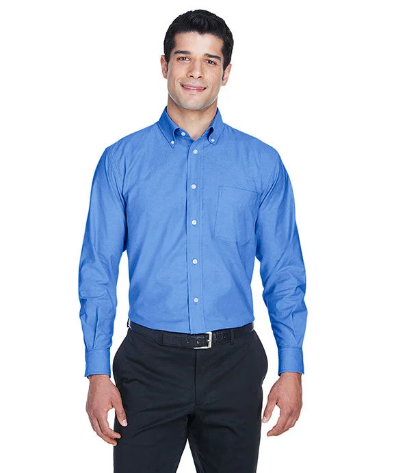 M600 - Harriton Mens Long-Sleeve Oxford with Stain-Release | French Blue