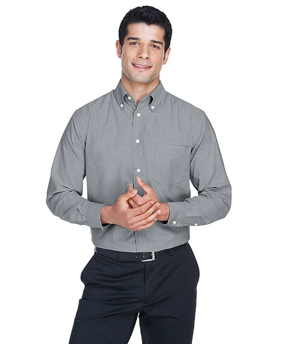 M600 - Harriton Mens Long-Sleeve Oxford with Stain-Release | Oxford Grey