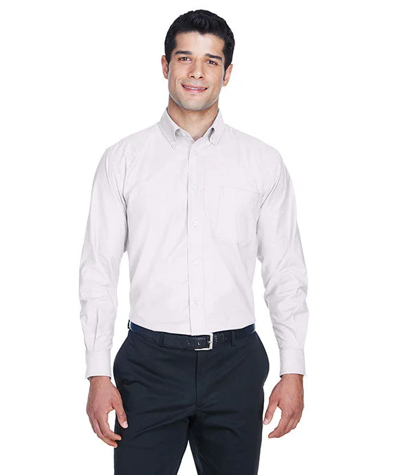 M600 - Harriton Mens Long-Sleeve Oxford with Stain-Release | White