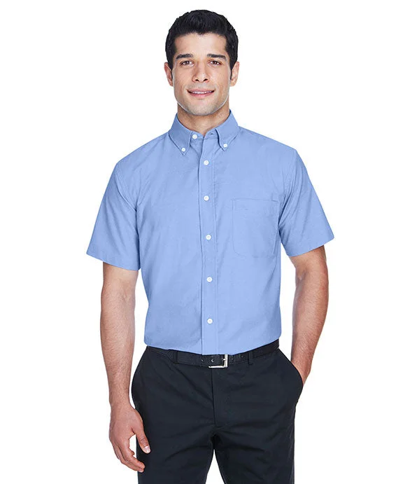 M600S - Harriton Mens Short-Sleeve Oxford with Stain-Release | Light Blue