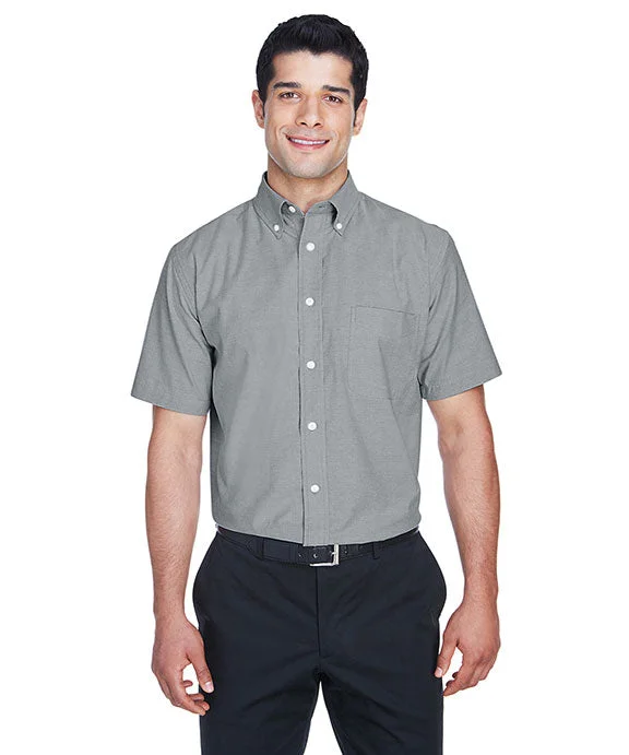 M600S - Harriton Mens Short-Sleeve Oxford with Stain-Release | Oxford Grey