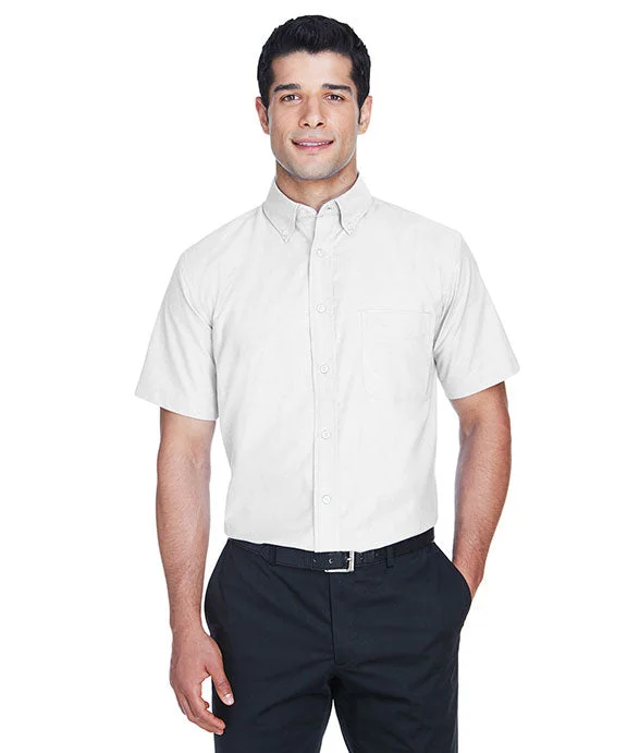 M600S - Harriton Mens Short-Sleeve Oxford with Stain-Release | White