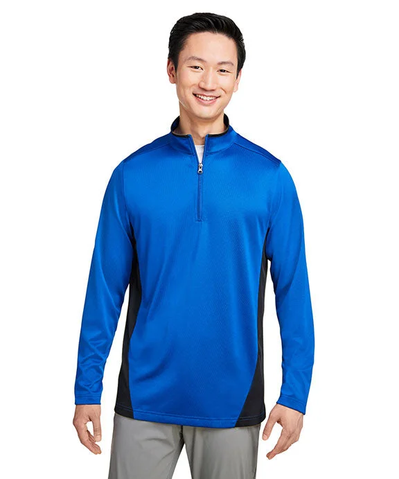 M786 - Harriton Mens Flash Snag Protection Plus IL Colorblock Quarter-Zip | True Royal/Black