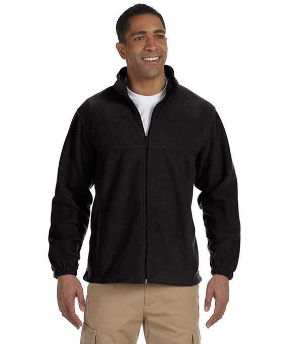 M990 - Harriton Mens 8 oz. Full-Zip Fleece Jacket | Black