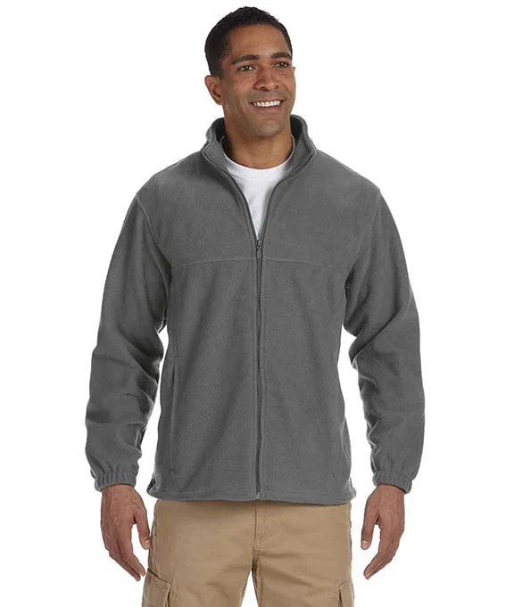 M990 - Harriton Mens 8 oz. Full-Zip Fleece Jacket | Charcoal