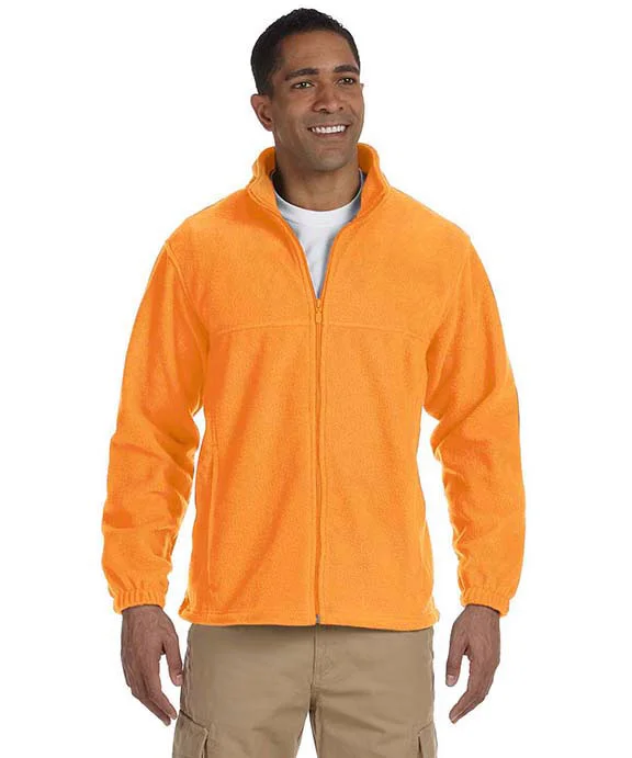 M990 - Harriton Mens 8 oz. Full-Zip Fleece Jacket | Safety Orange