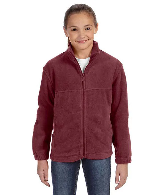 M990Y - Harriton Youth 8 oz. Full-Zip Fleece Jacket | Wine