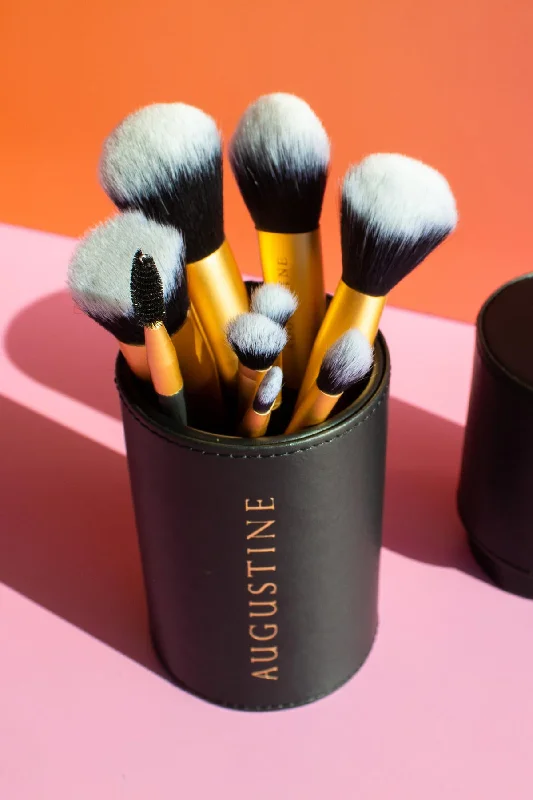 Augustine 9 Piece Makeup Brush Set - Black