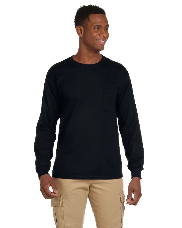 Gildan G241 Adult Ultra Cotton Long-Sleeve Pocket T-Shirt