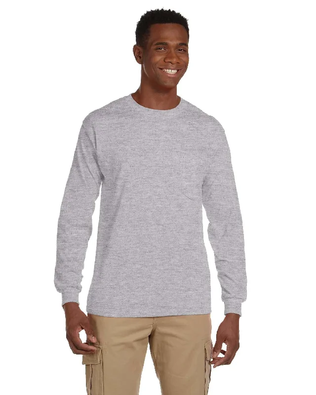 Gildan G241 Adult Ultra Cotton Long-Sleeve Pocket T-Shirt