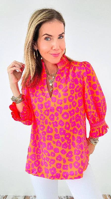 Wild Sunset Ruffle Blouse