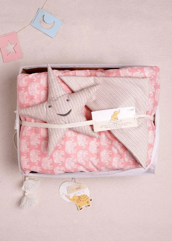 Gaj Stripes Pink CottonCotton Dreams Baby Gift Set (0-6 Months)