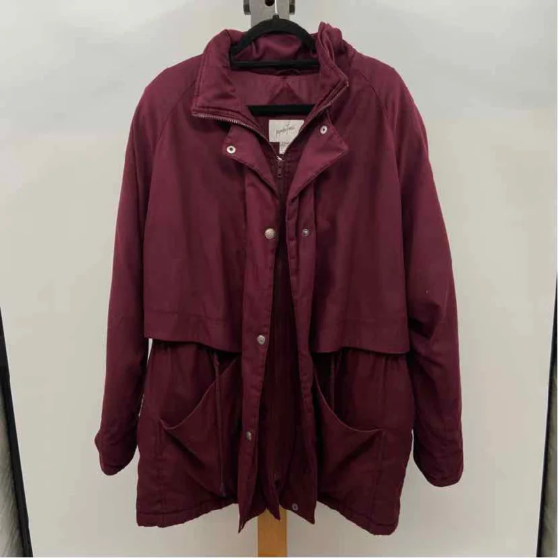 Jacqueline Ferrar Women's Size XL maroon Solid Coat