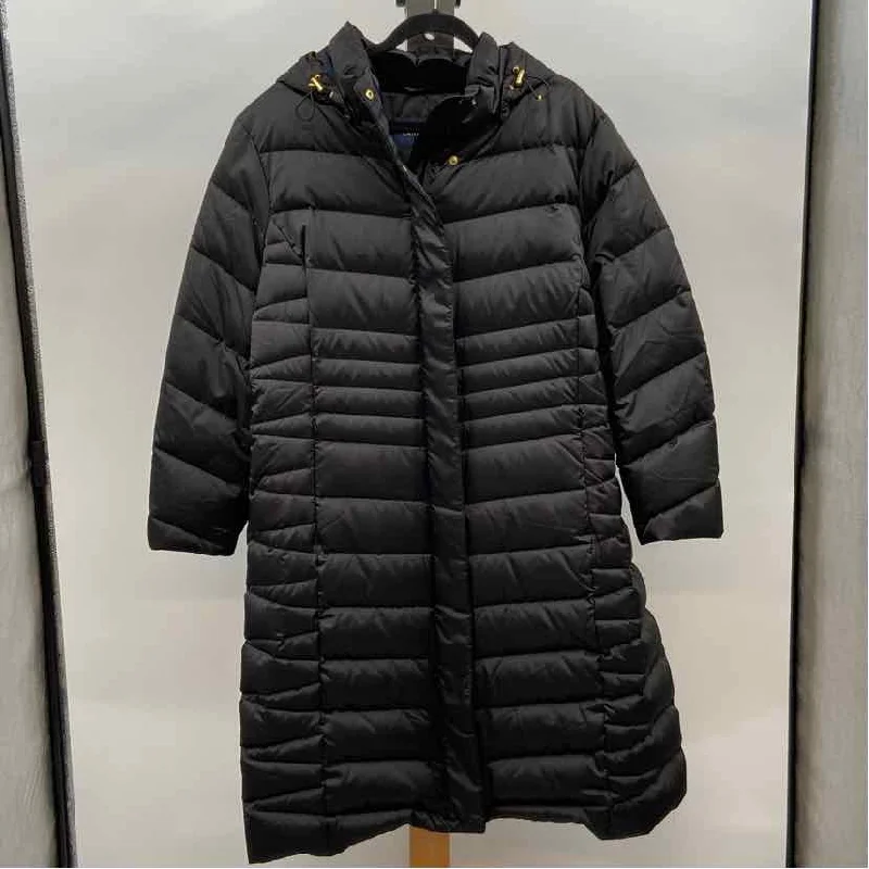 Lands End Women's Size 2XP Black Solid Coat