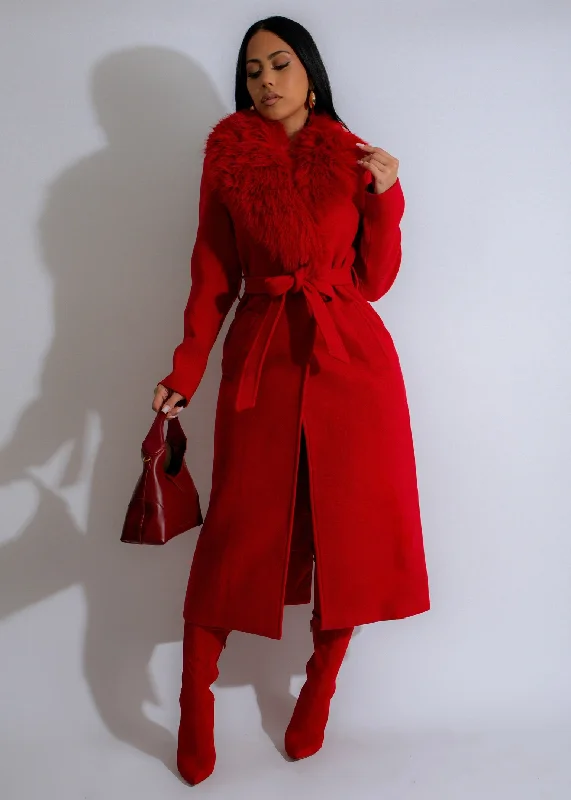 Regal Luxe Coat Red