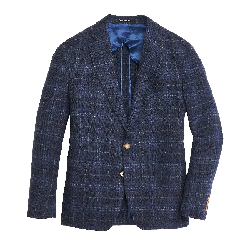 Marina/True Navy Plaid Sport Coat - True Navy