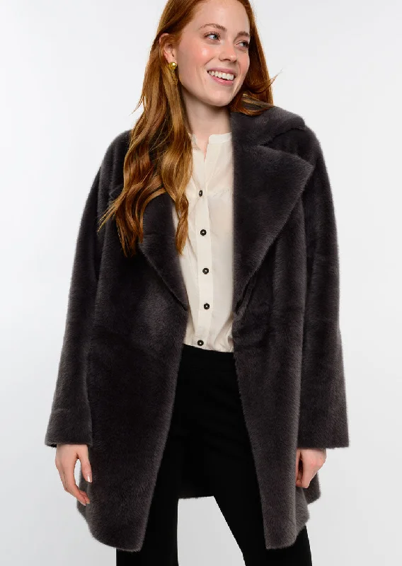 Faux Fur Suede Coat