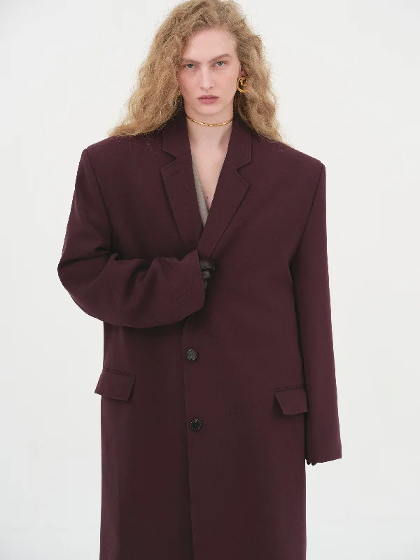 Longline Maxi Coat, Oxblood