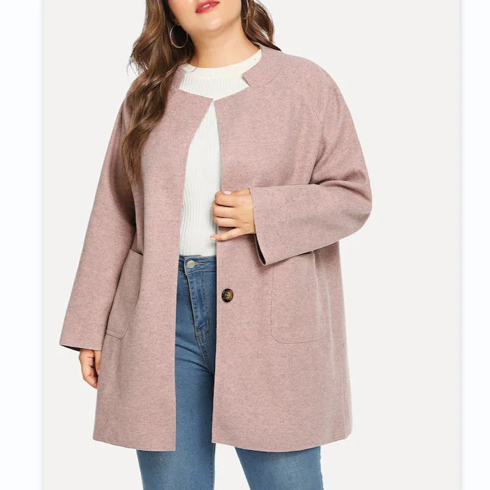 Casual Outerwear Women Loose Woolen Coats Wholesale Plus Size Clothing