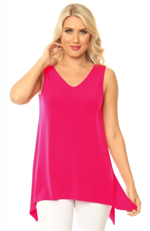 Reversible Long Tank in Lipstick Pink