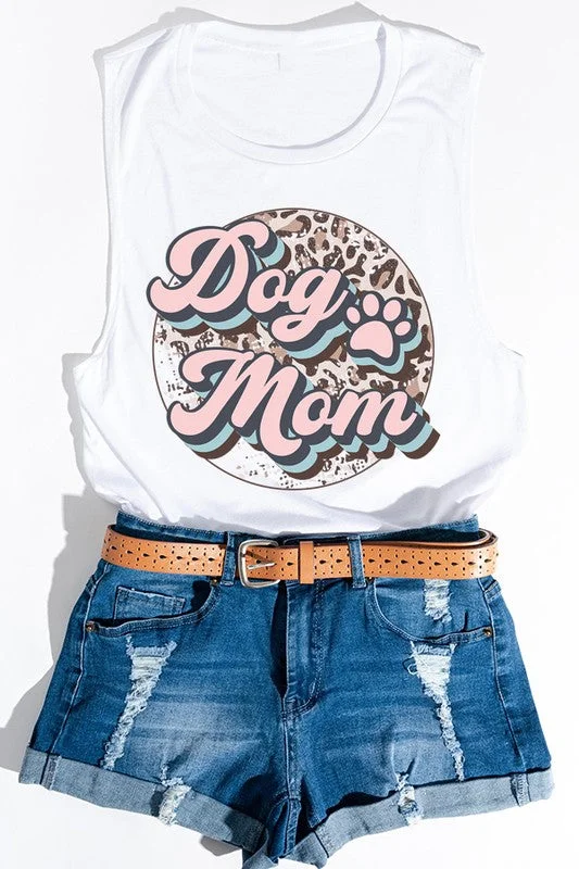 Dog Gifts Dog Mama Leopard Circle Tank Top