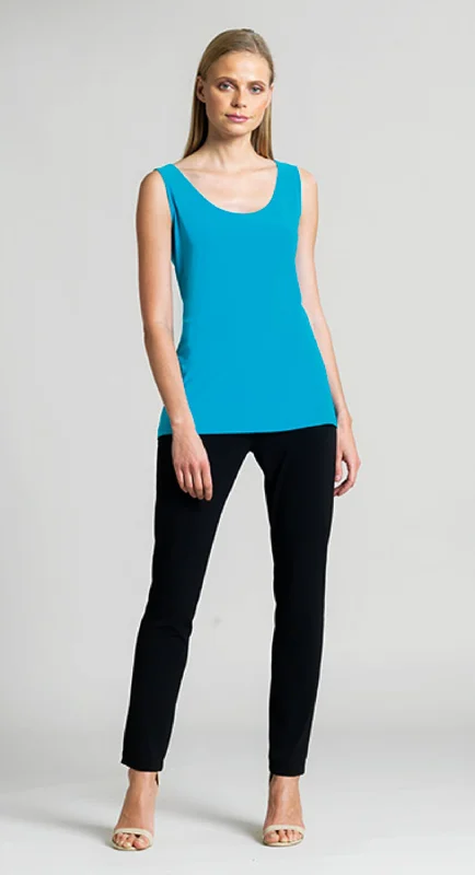 Turquoise Mid-Hip Knit Tank