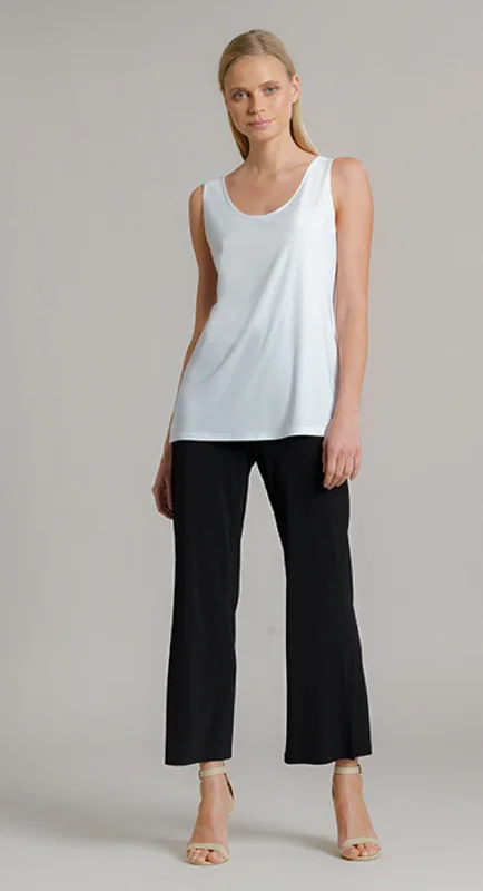 White Mid-Hip Knit Tank