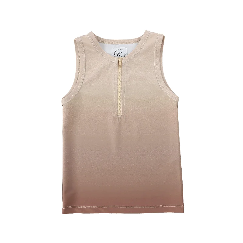 WATER CLUB TAUPE OMBRE ZIPPER TANK [Final Sale]