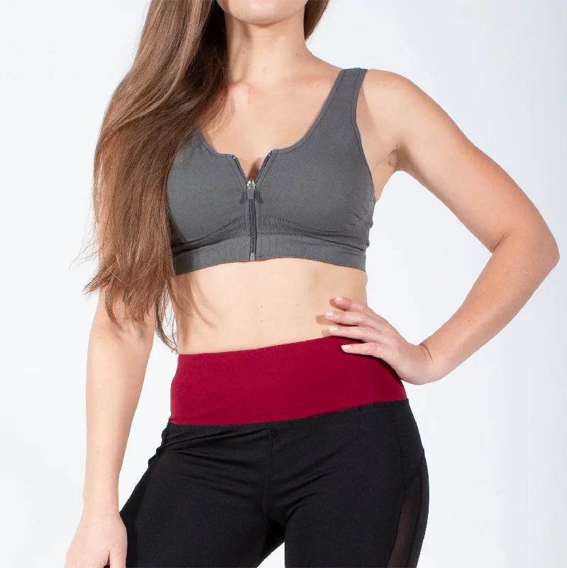 Runner Island Charcoal Give Me A Boost Sports Bra