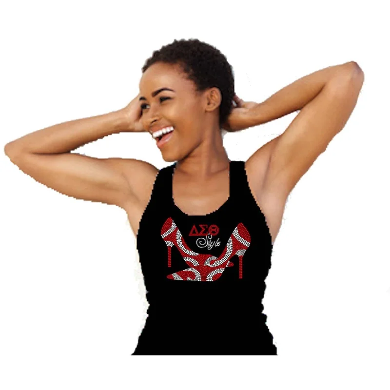 Delta Sigma Theta Style Pumps Rhinestone Tank Top