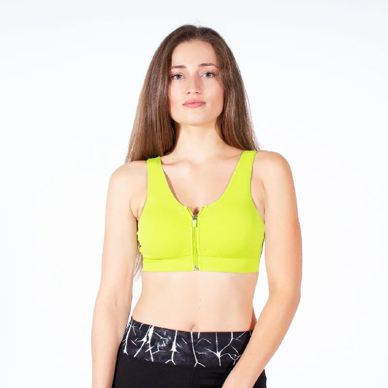 Runner Island Neon Green High Impact "Give Me A Boost" Sports Bra