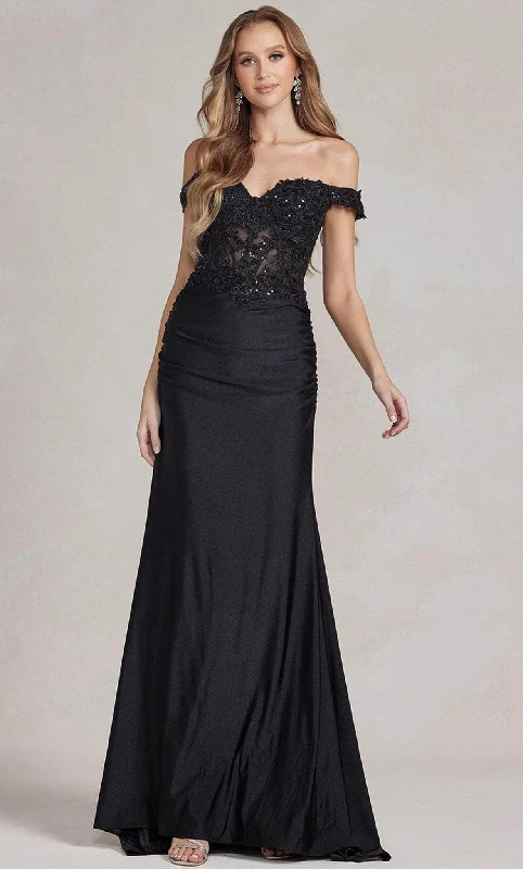 Nox Anabel E1184 - Lace Appliqued Gown